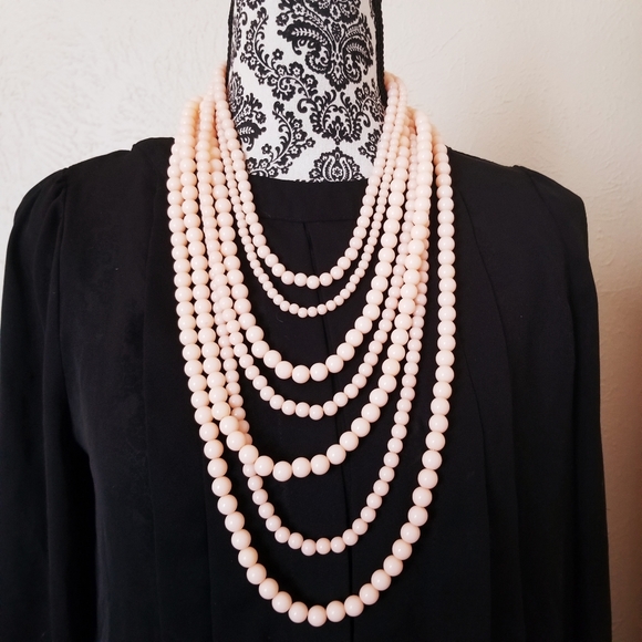 BaubleBar Multi Strand Layered Necklace in Soft Coral - Picture 11 of 13